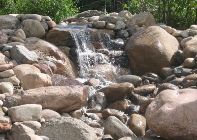 rock garden with waterfall feature